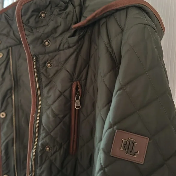 Ralph Lauren Diamond quilt jacket with faux leather trim XL NWT - Picture 14 of 17